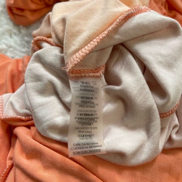 Calvin Klein color block Surplice Faux Wrap Dress in blossom,peach & cream SZ12 - Picture 16 of 16